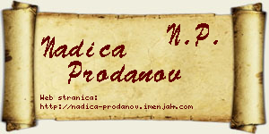 Nadica Prodanov vizit kartica